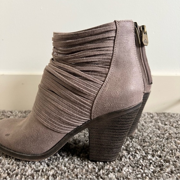 Fergalicious Strappy Suede Heeled Ankle Boots - Picture 2 of 7